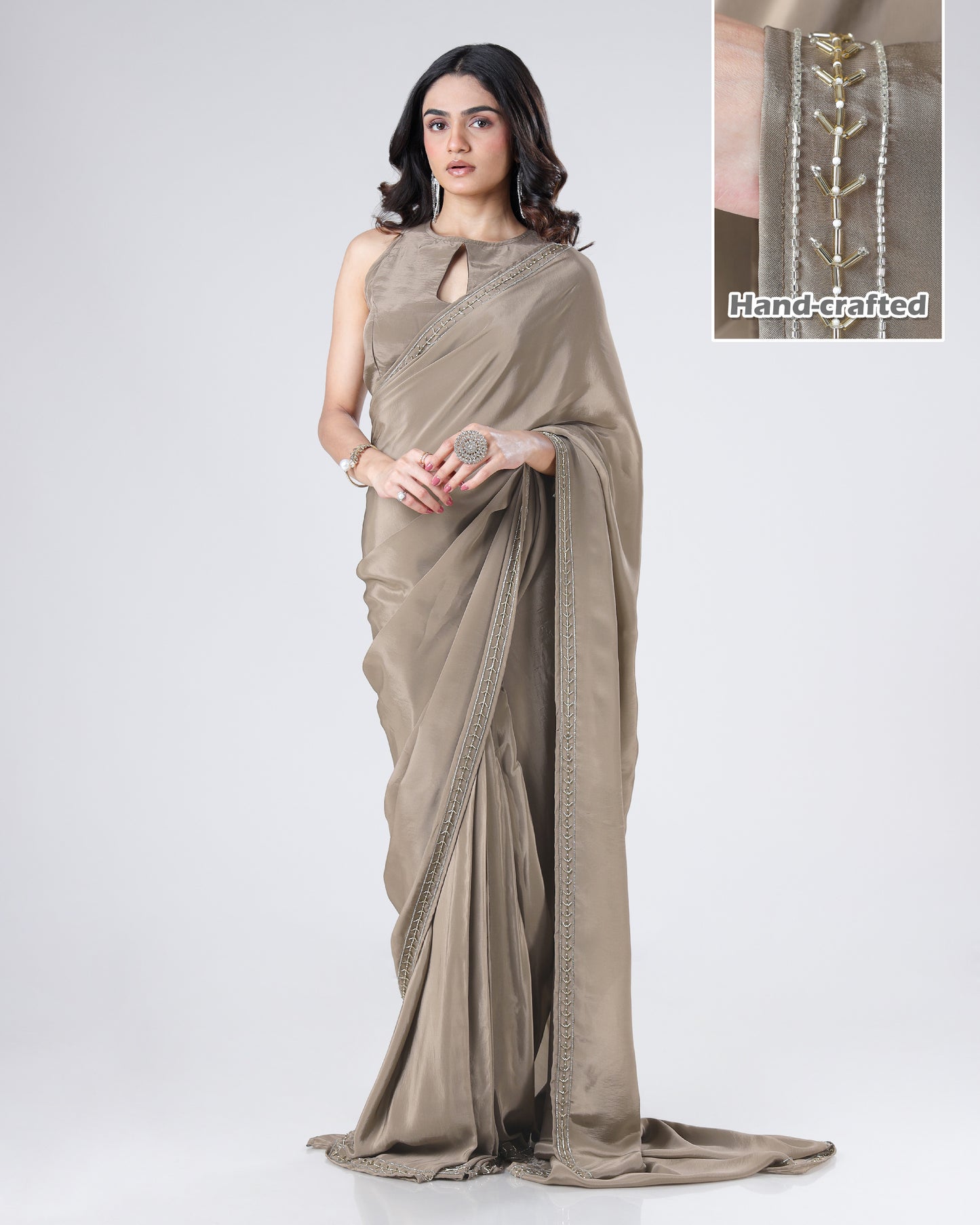 Handcrafted Natural Crepe Saree For Moments That Last Forever