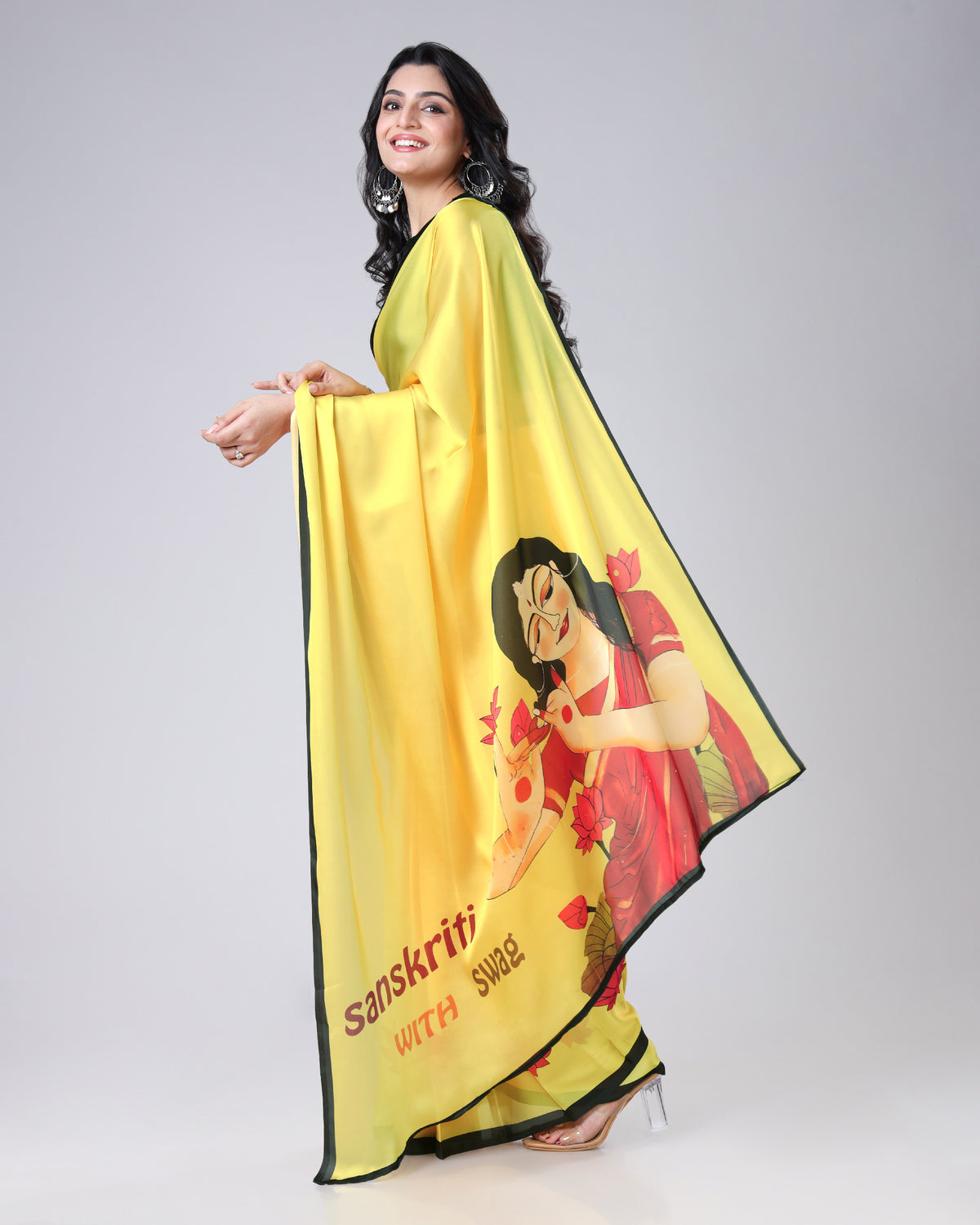 Apni Sanskriti, Apna Swag - Yellow Quirky Saree