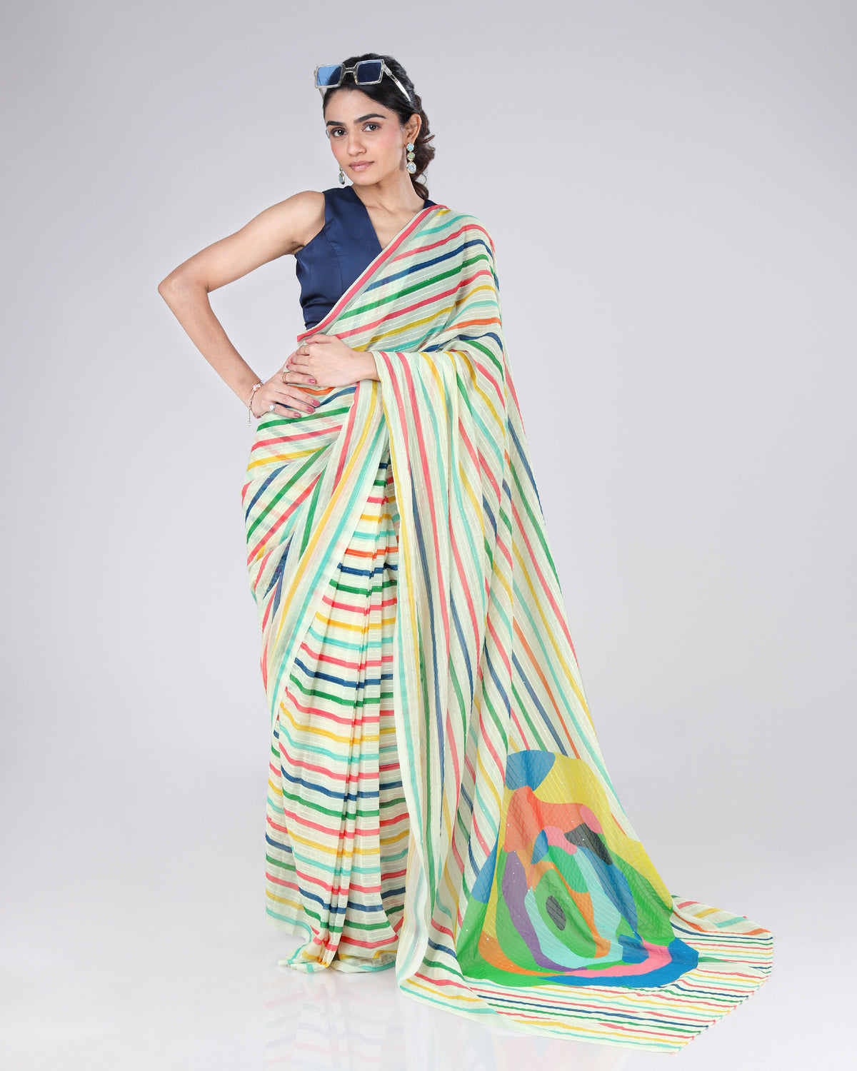 Lovesparkle Striped Sequin Saree, Full-On Glam Vibe With Thoda Sa Romance