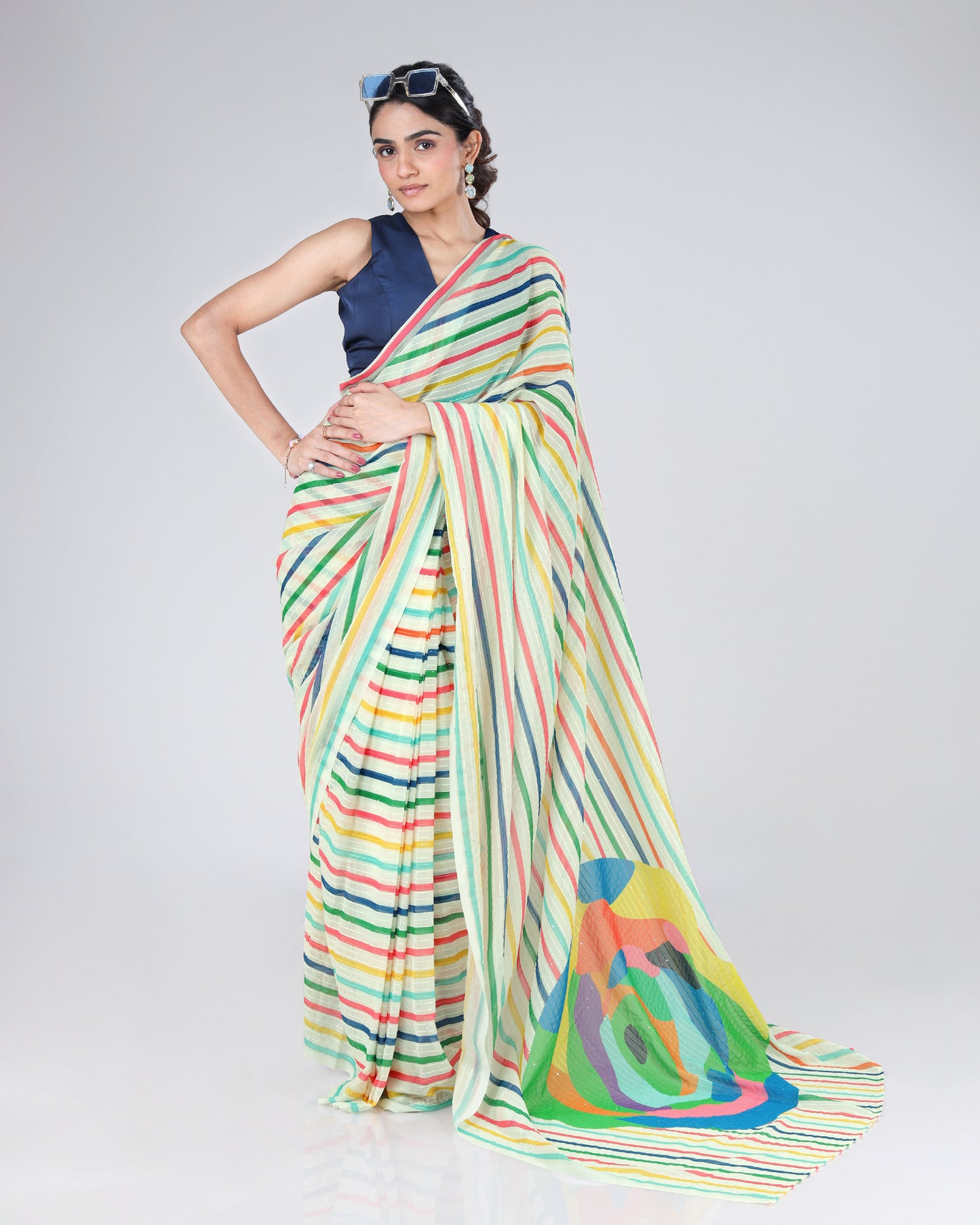 Lovesparkle Striped Sequin Saree, Full-On Glam Vibe With Thoda Sa Romance