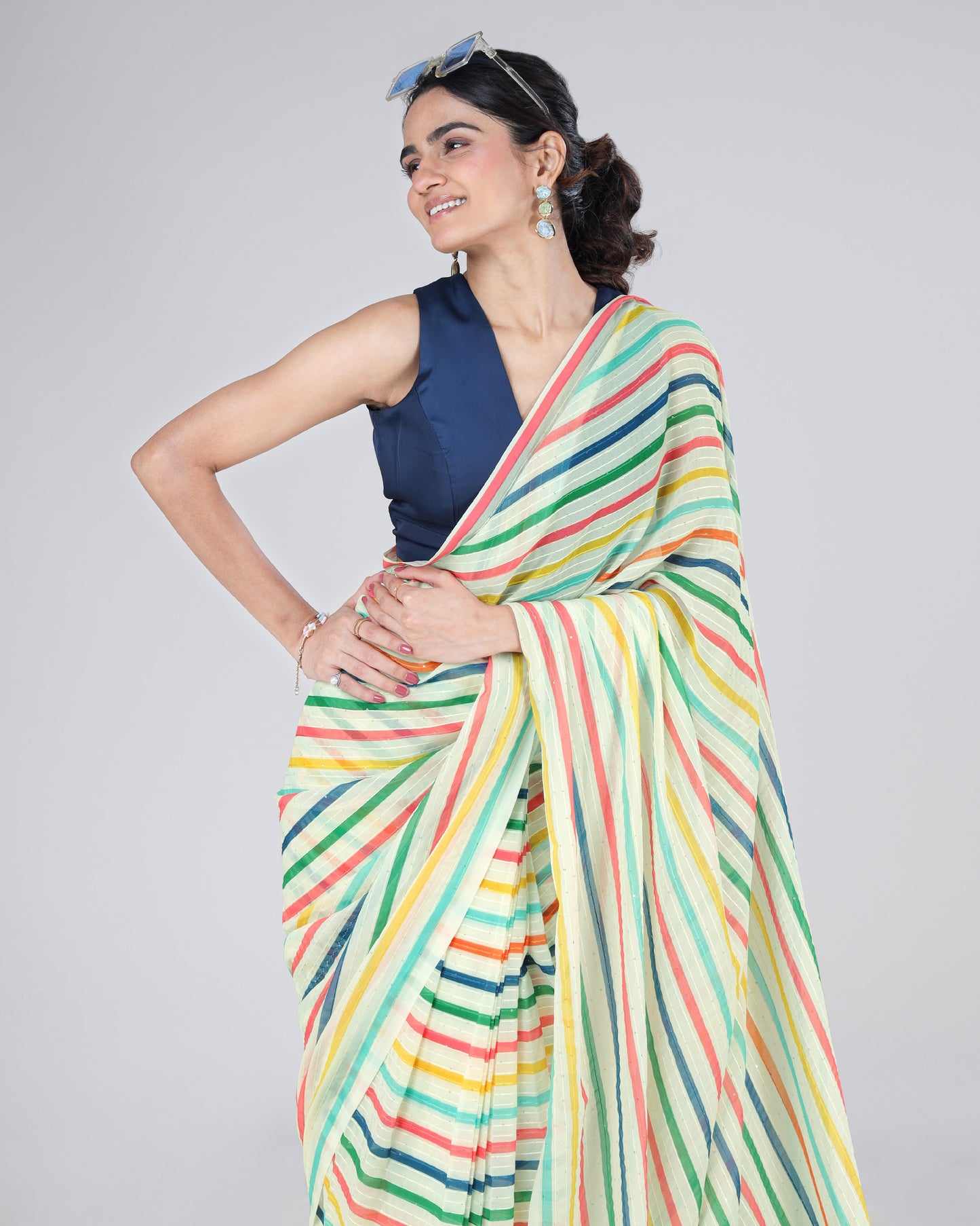 Lovesparkle Striped Sequin Saree, Full-On Glam Vibe With Thoda Sa Romance