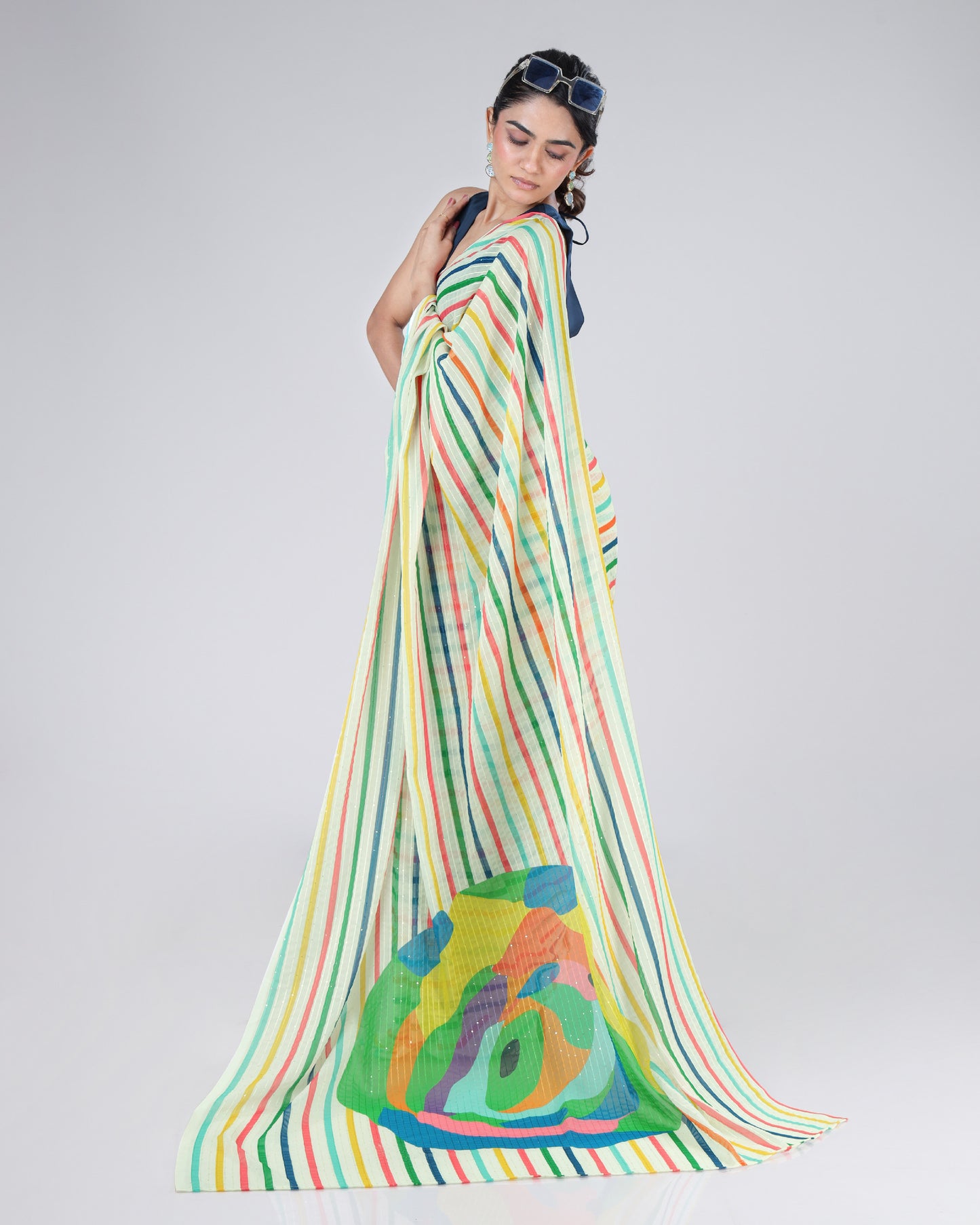 Lovesparkle Striped Sequin Saree, Full-On Glam Vibe With Thoda Sa Romance