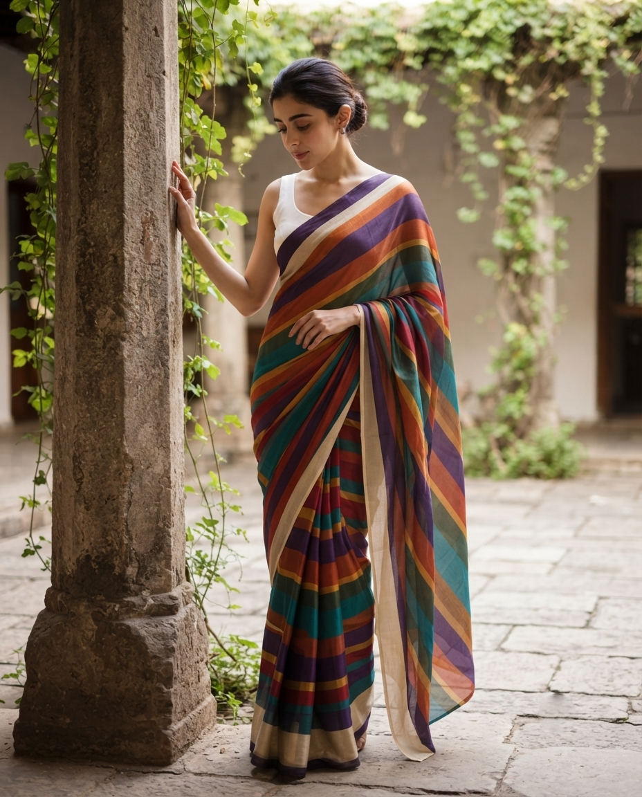 Wear And Wow Catalog | Export Quality Striped Saree Collection | Wholesale Pack