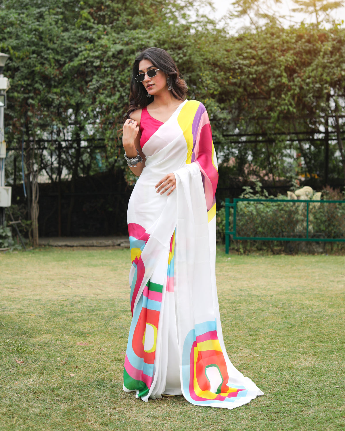 Most Liked Colorful Saree for Holi Reels