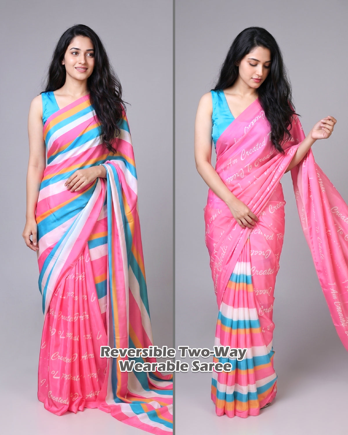 Flip the Script🎭 : Two-Way Wearable Designer Saree