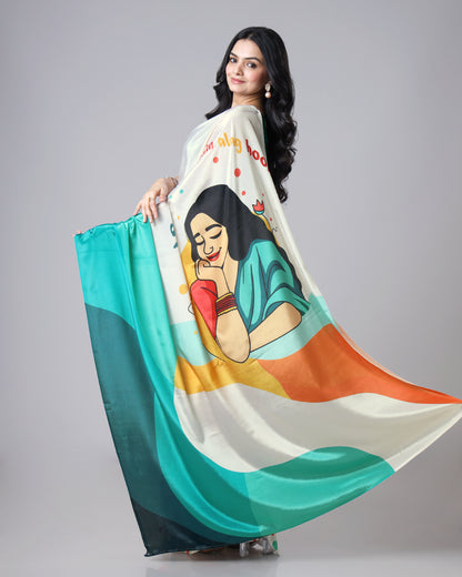 Trendy Illustrated Saree for Modern Ethnic Styling💫