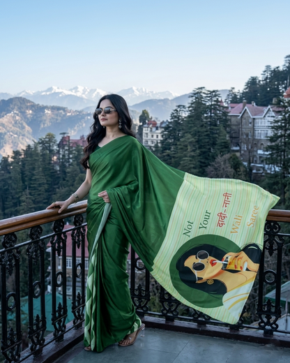 Bold Quote Graphic Saree for Confident Modern Women🔥