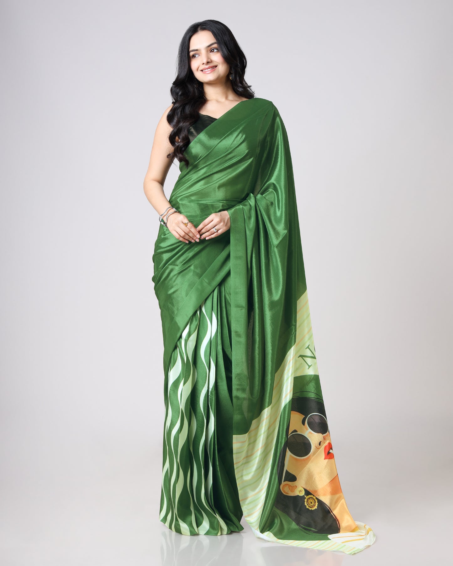 Bold Quote Graphic Saree for Confident Modern Women🔥