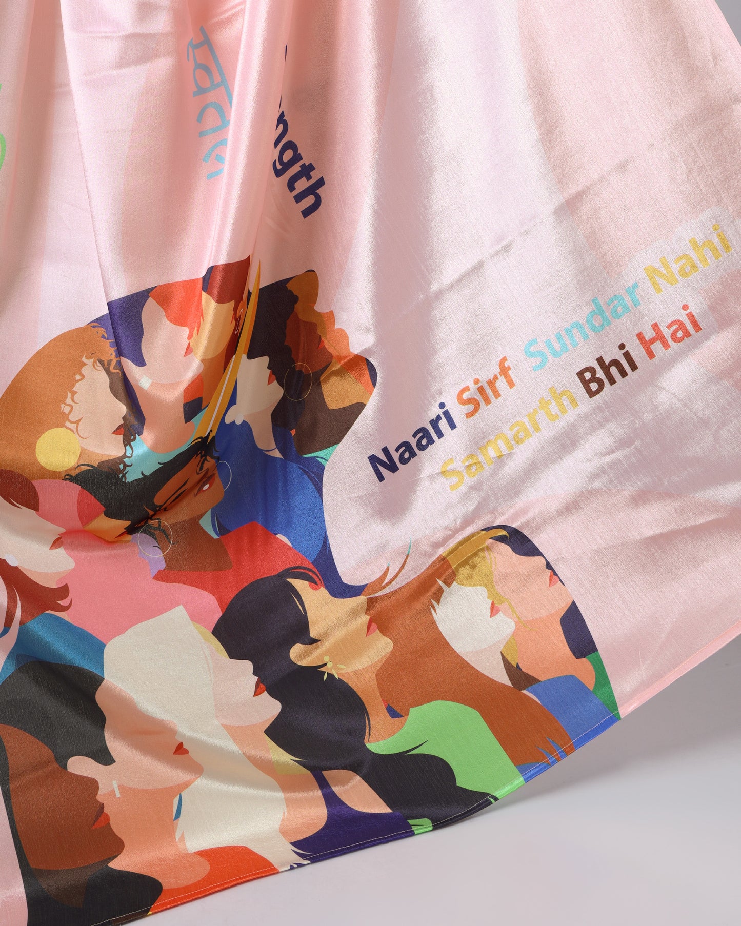 Her Strength, Her Story Typography Quirky Saree With Bold Messages