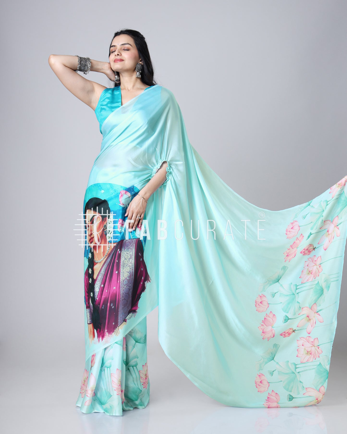 QuirkNari Artistic Freehand Saree