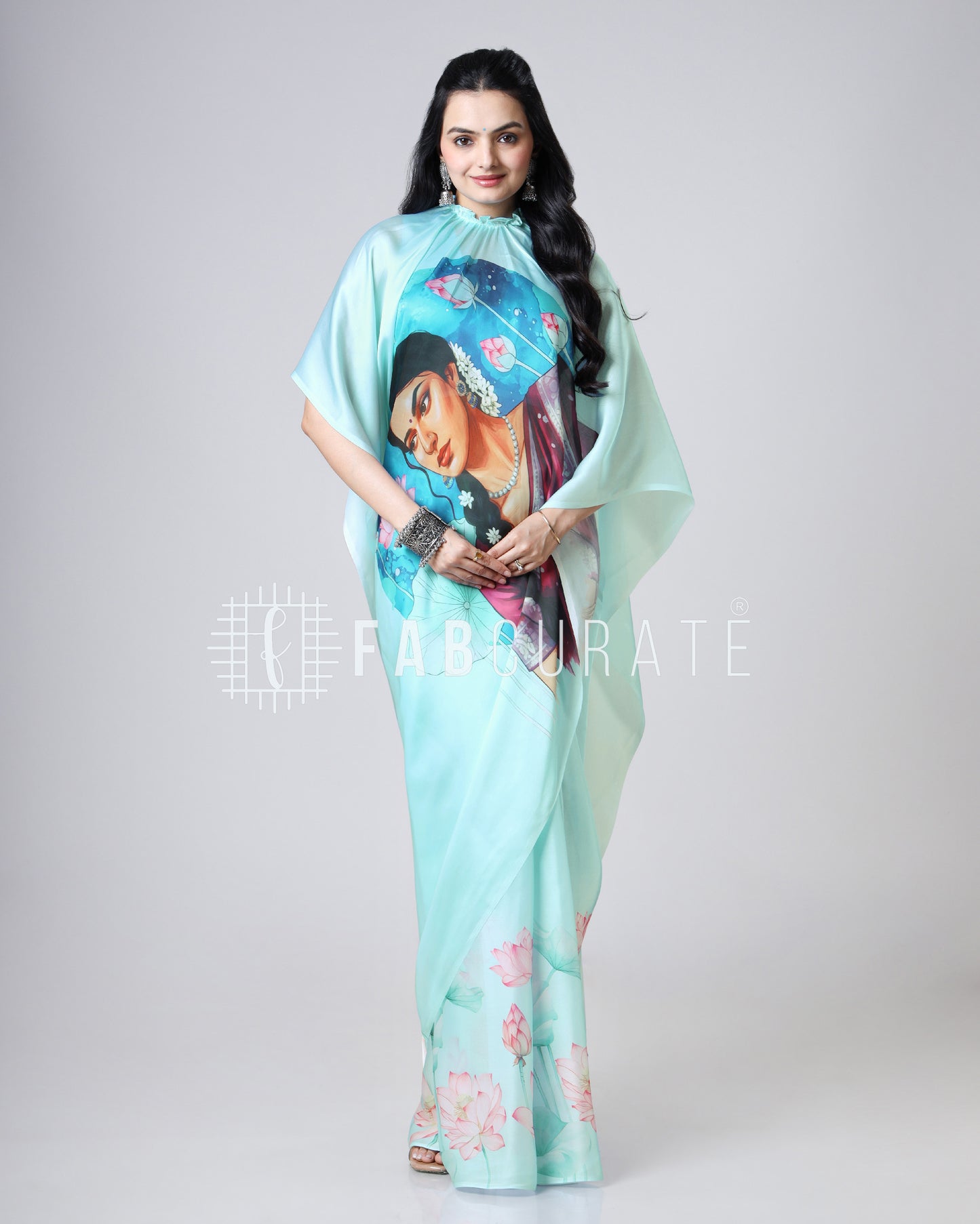 QuirkNari Artistic Freehand Saree