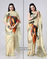 Vintage NariVerse Freehand Designer Saree