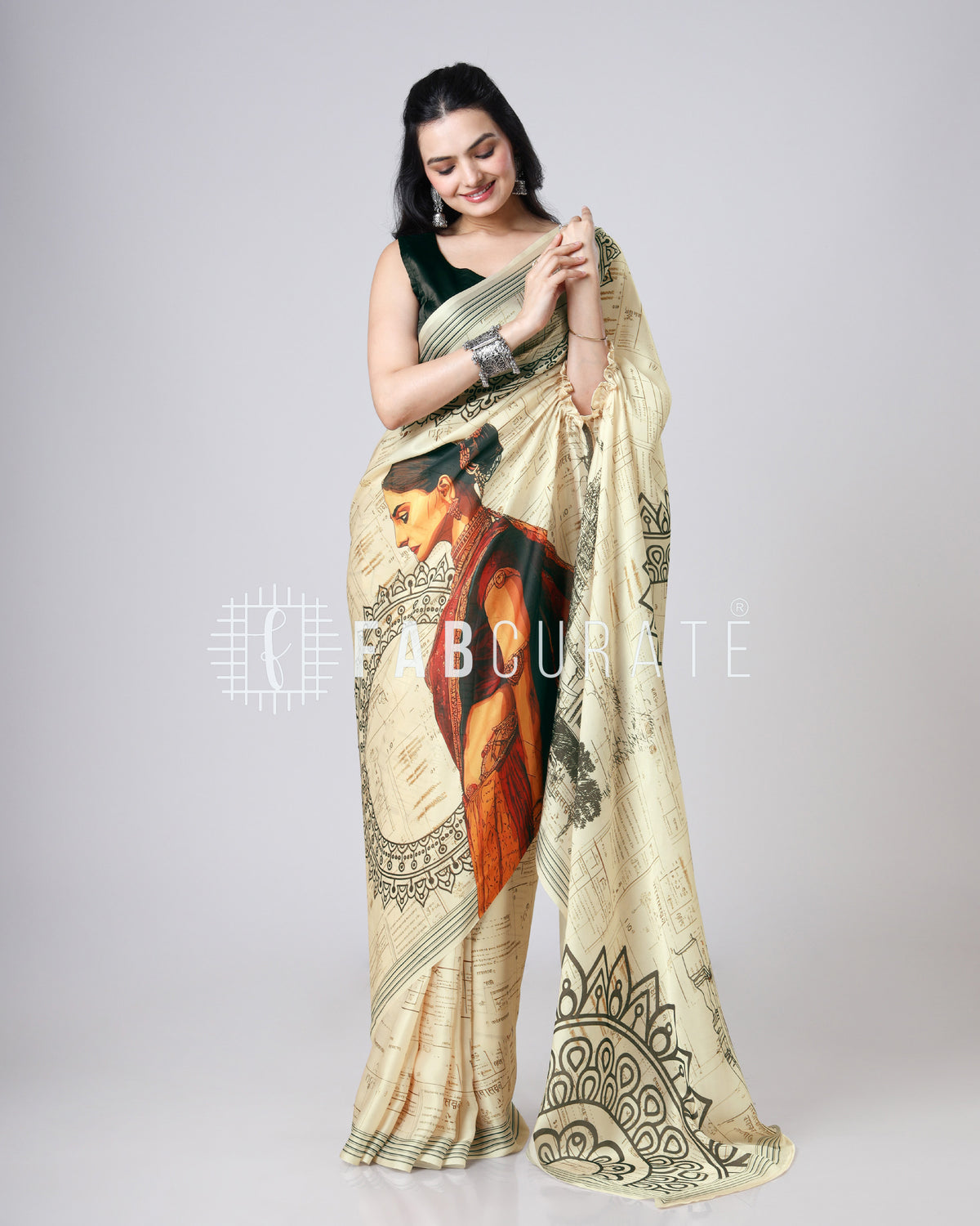 Vintage NariVerse Freehand Designer Saree