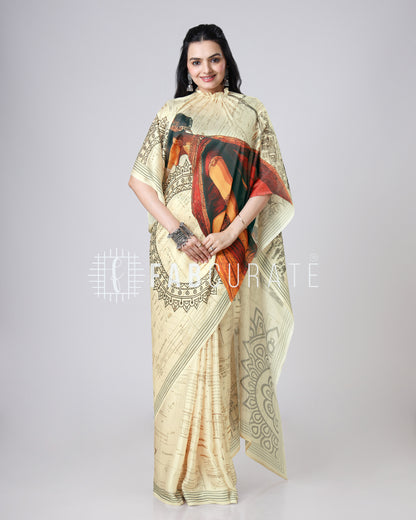 Vintage NariVerse Freehand Designer Saree