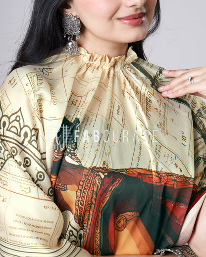 Vintage NariVerse Freehand Designer Saree