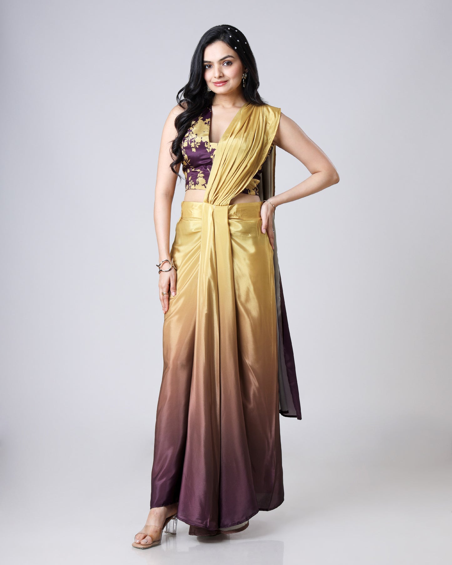 Instari 2.0 - It-Girl Energy Ombre Pre-Draped Fusion Fit Skirt Saree For Glam Queens