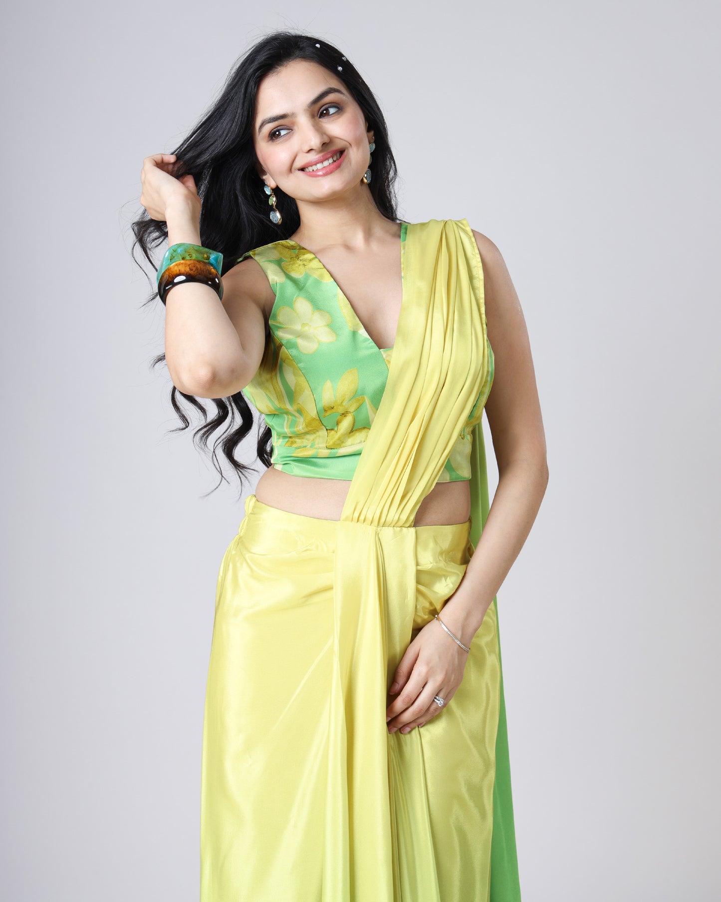 Instari 2.0 - Trendsetters Ombre Pre-Draped Fusion Fit Skirt Saree For Instant Glam