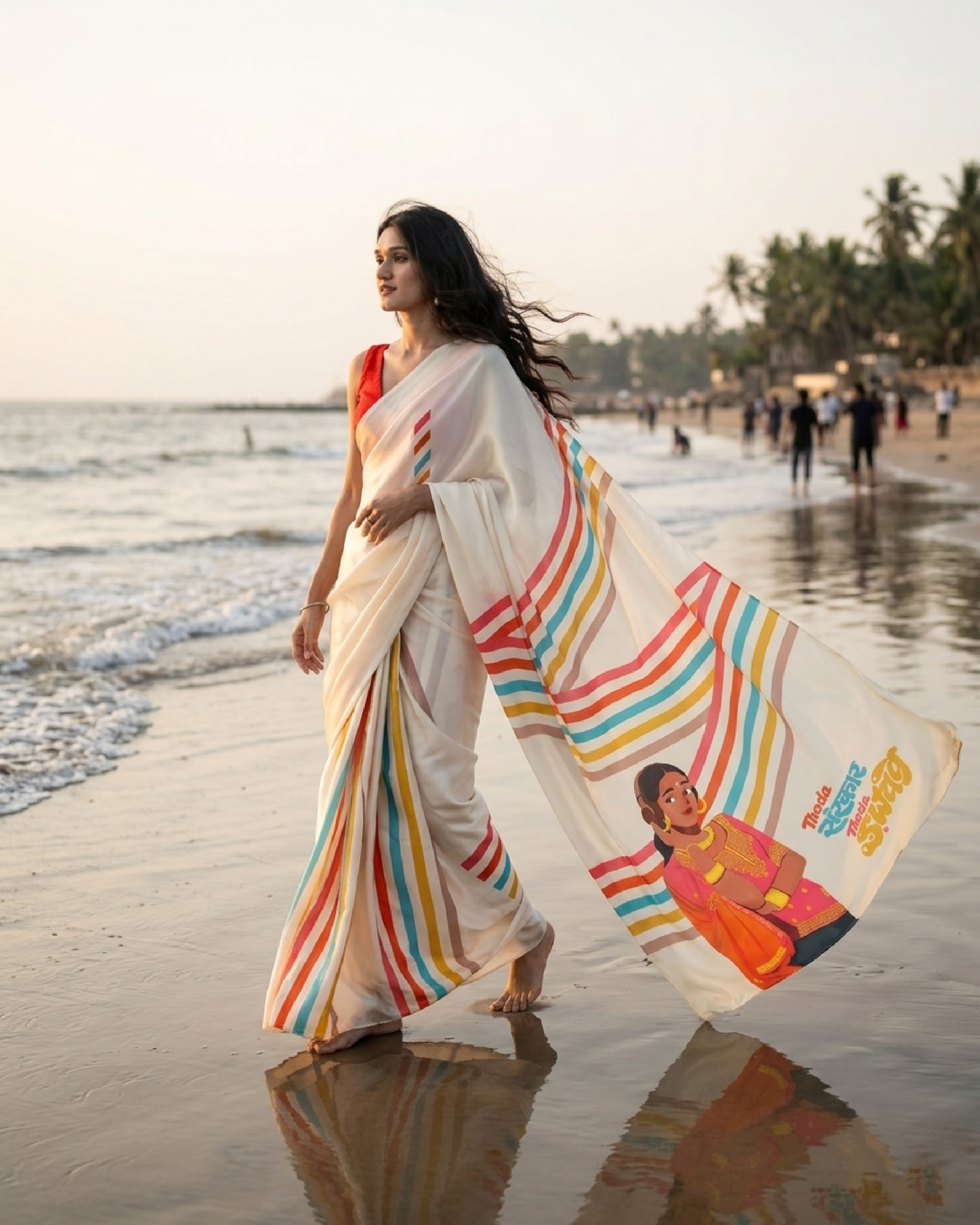 Trending Pick 🌸 Aura Flow Saree – Calm but Catchy