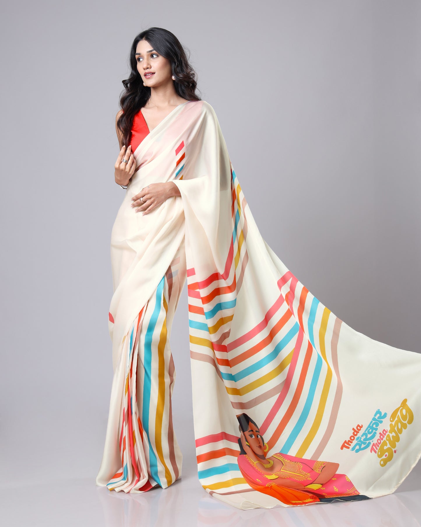Trending Pick 🌸 Aura Flow Saree – Calm but Catchy