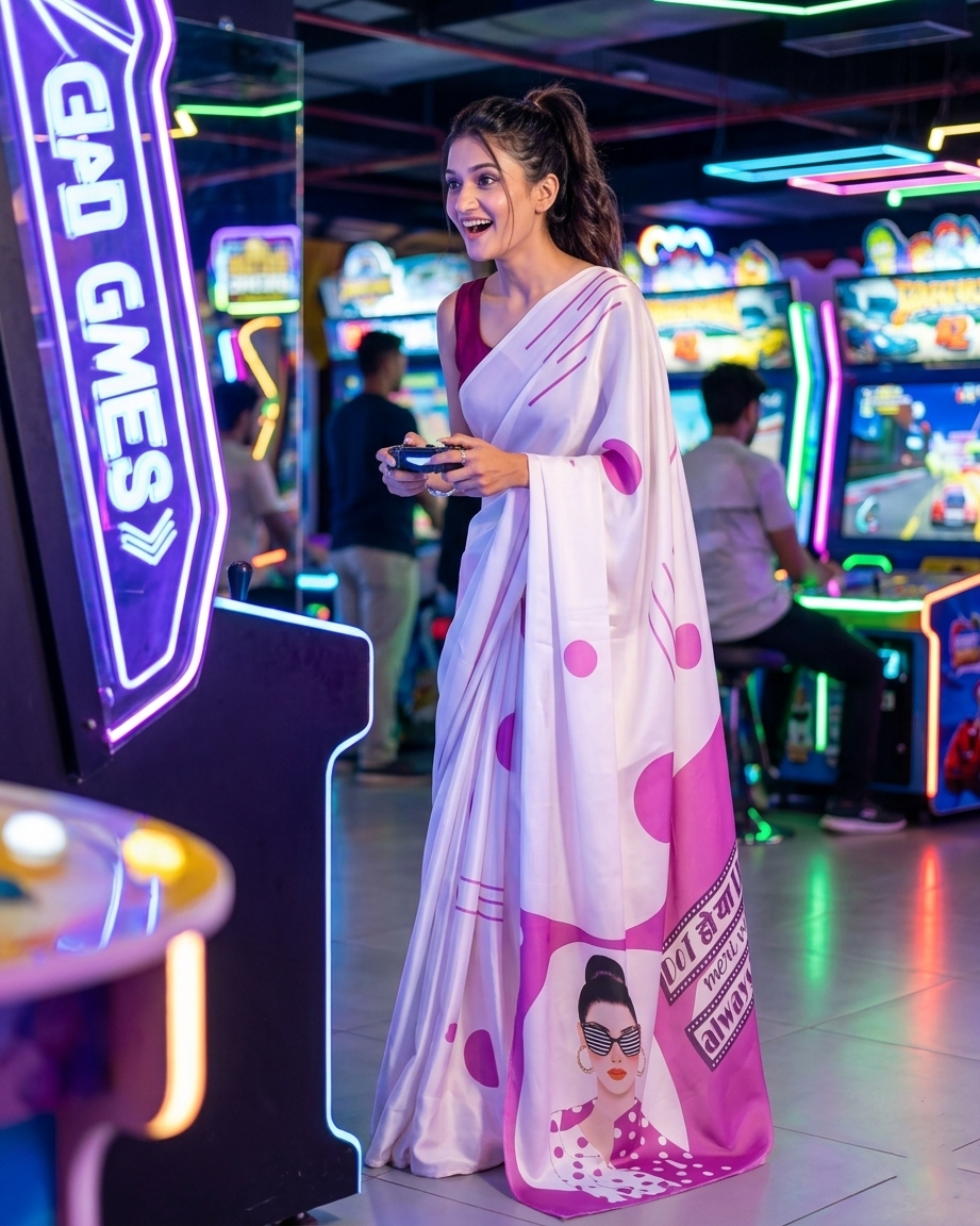Trending Now: The Art-Girl Aesthetic Saree 🖌️✨