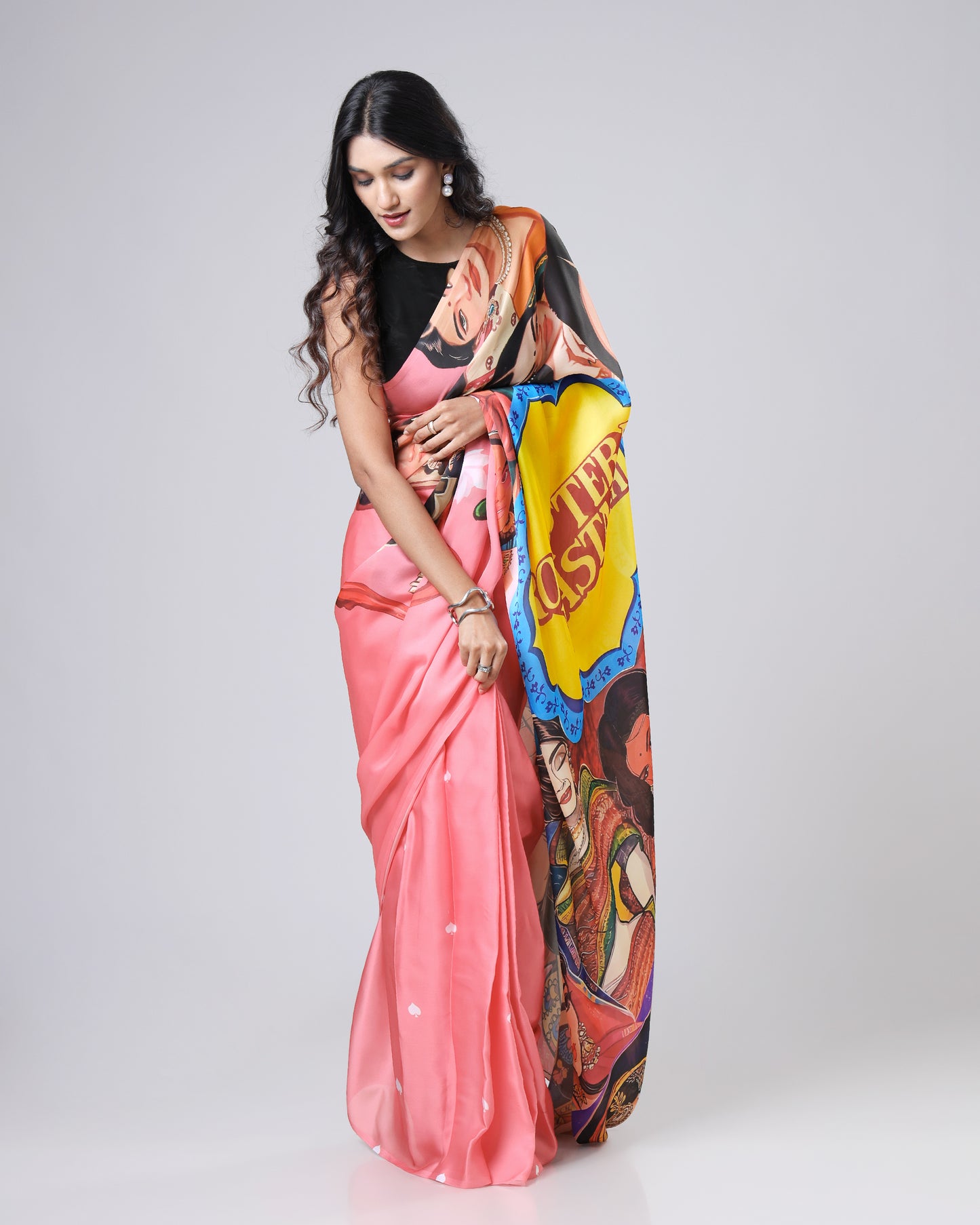 Pop Art Drama Saree - Full loud, full main character energy