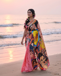 Pop Art Drama Saree - Full loud, full main character energy