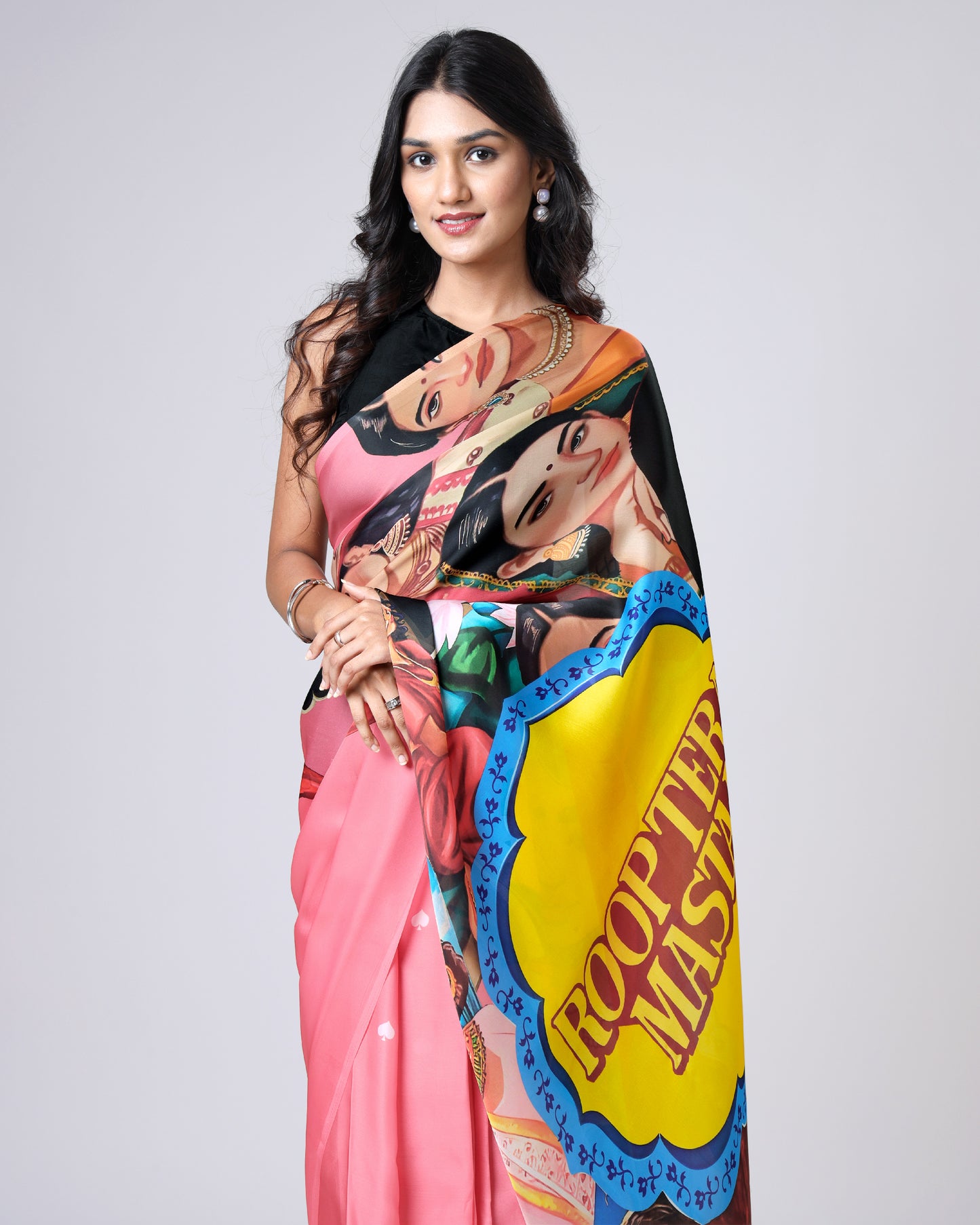 Pop Art Drama Saree - Full loud, full main character energy