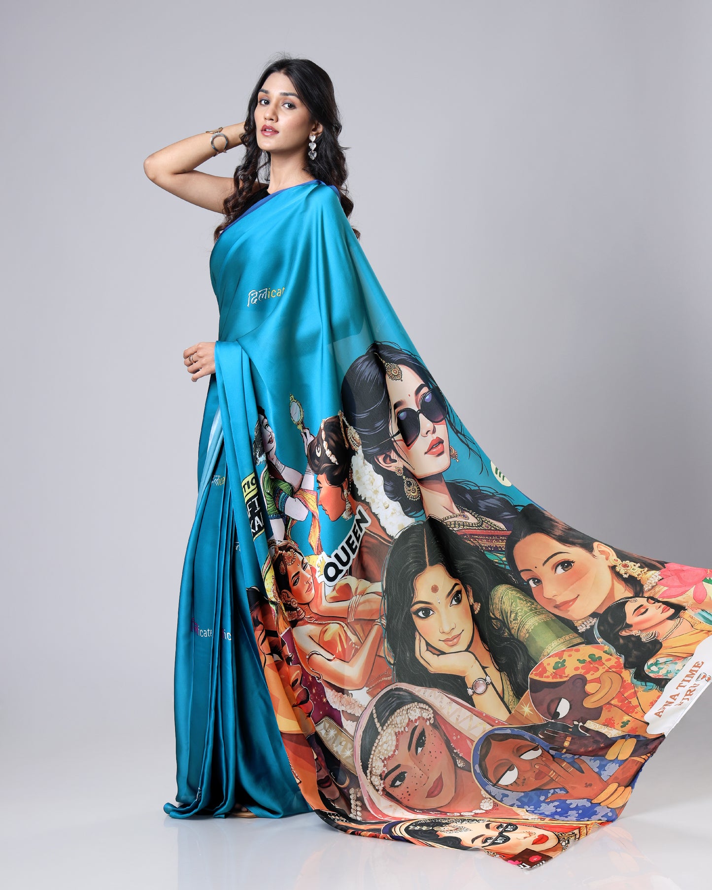 Teal Story Saree - Har drape mein ek bold kahaani