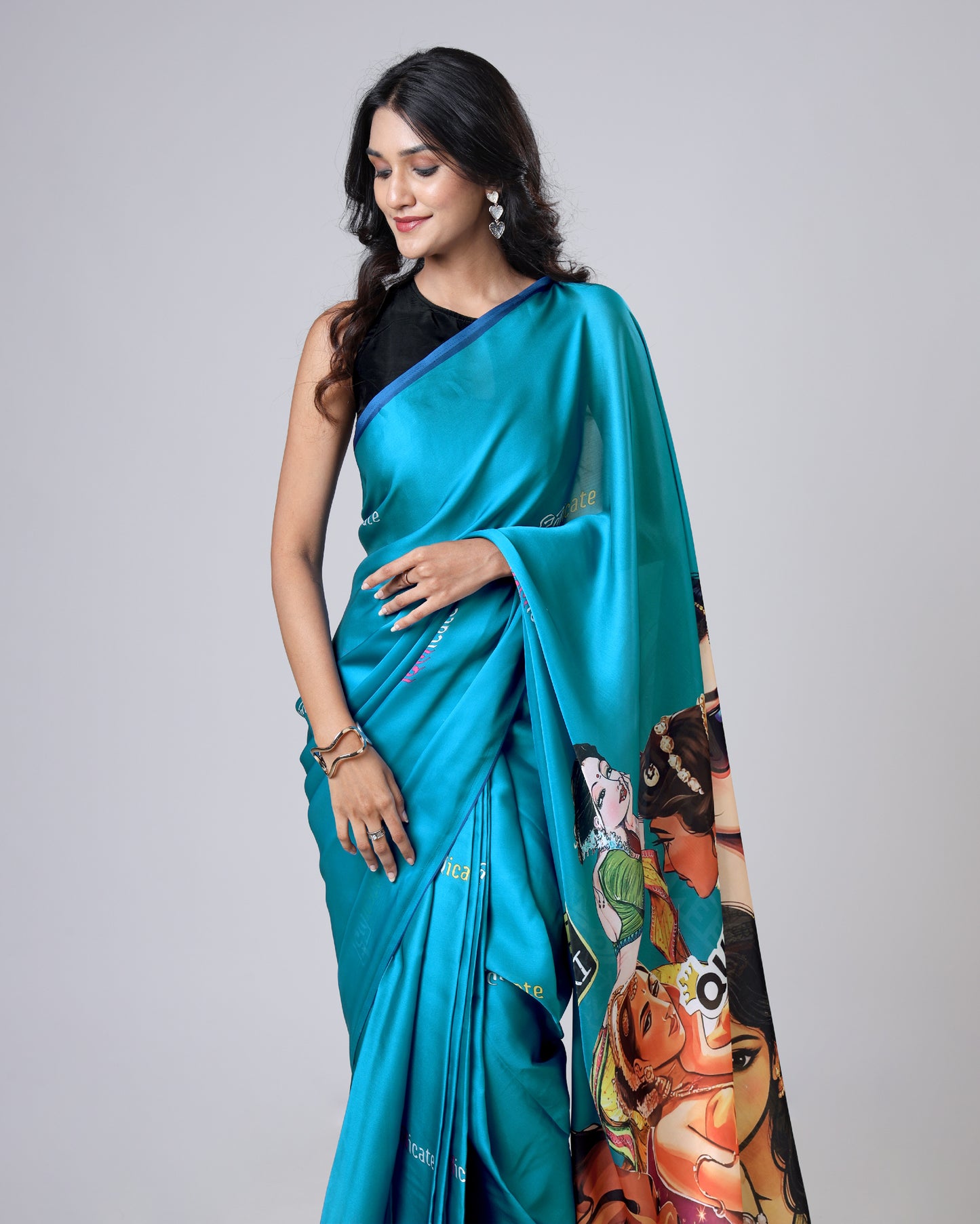 Teal Story Saree - Har drape mein ek bold kahaani