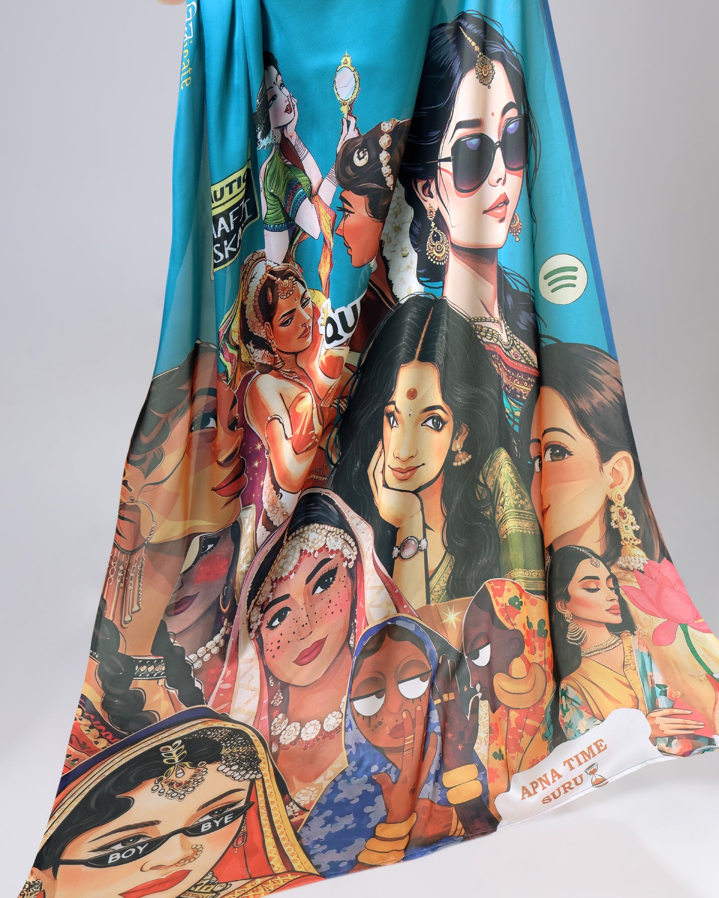 Teal Story Saree - Har drape mein ek bold kahaani