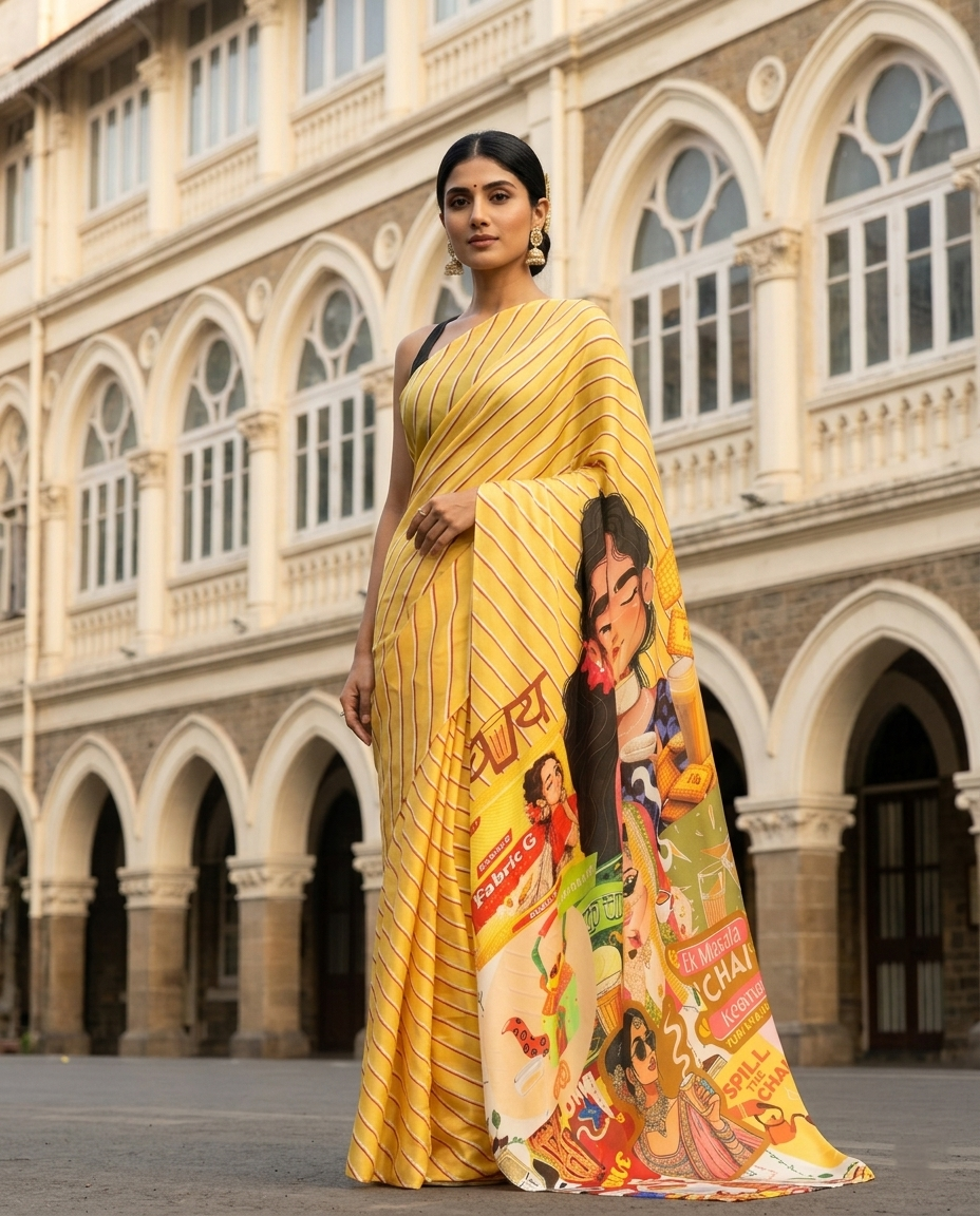 Sunshine Comic Saree - Fun, filmy aur thoda hatke