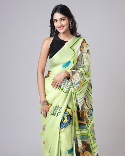 Mood Booster Saree 🎈 – Dopamine Dressing Done Right