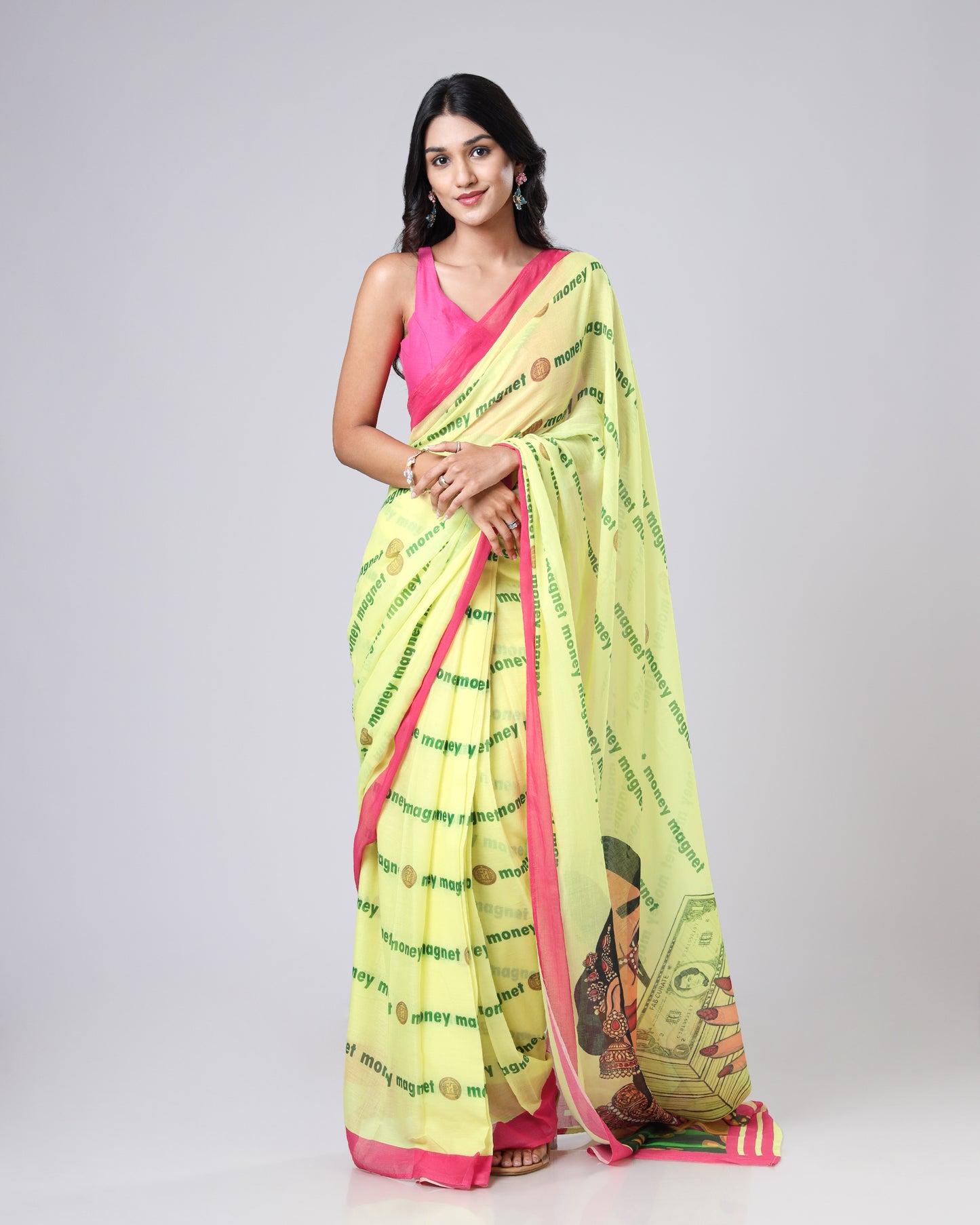 💸 नोटों वाली नारी Saree – Desi Swag Edition