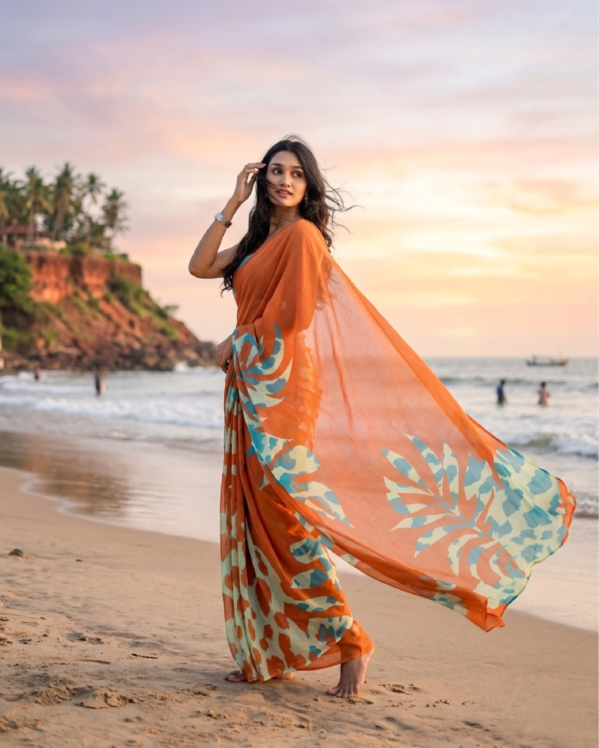 🧡 Summer Swag Saree – Cool Yet Fiery