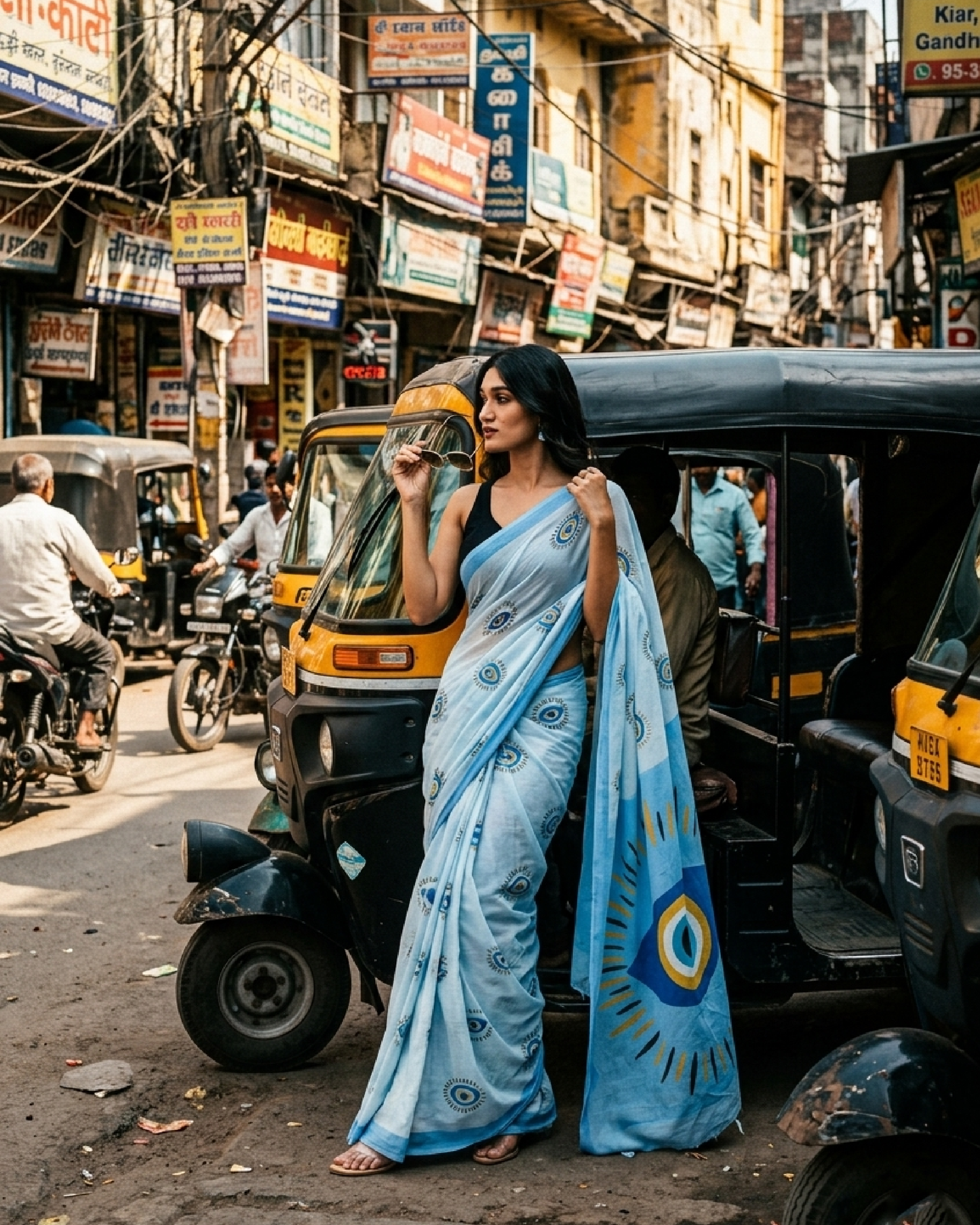 💫 Good Vibes Only Saree – Anti-Nazar Drip