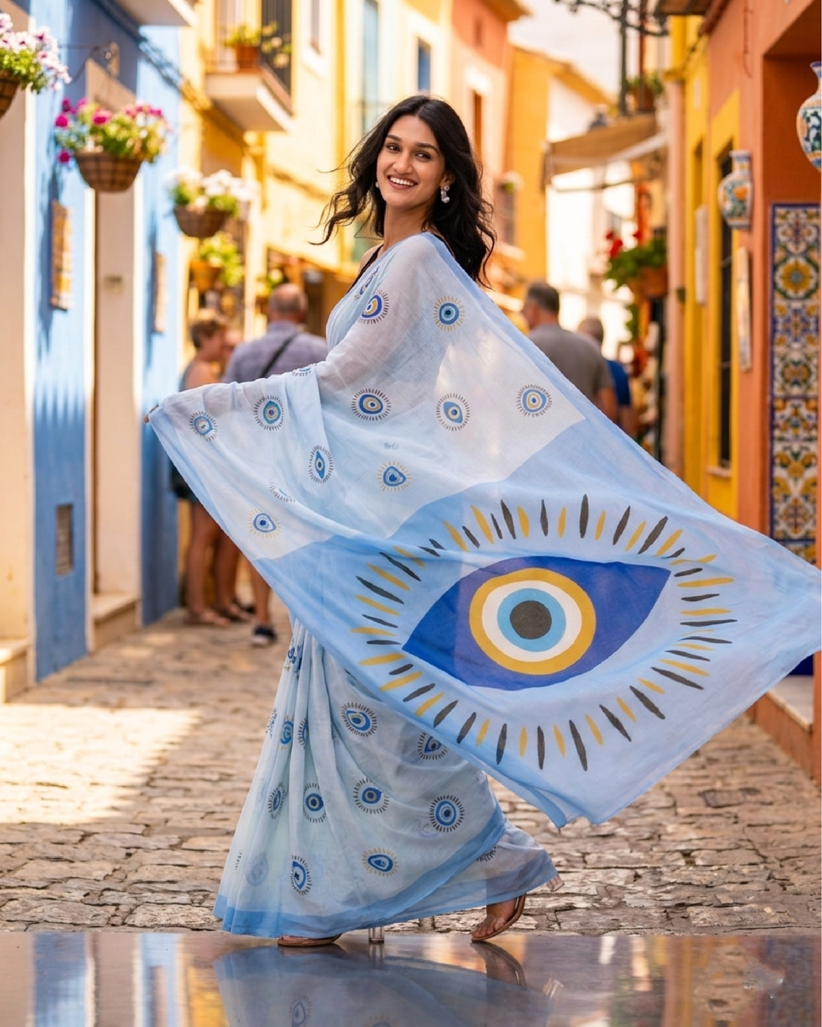 💫 Good Vibes Only Saree – Anti-Nazar Drip