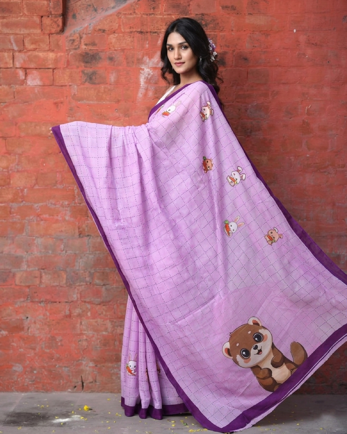 🐰 Thodi Cute Thodi Cool Saree – Gen Z Style