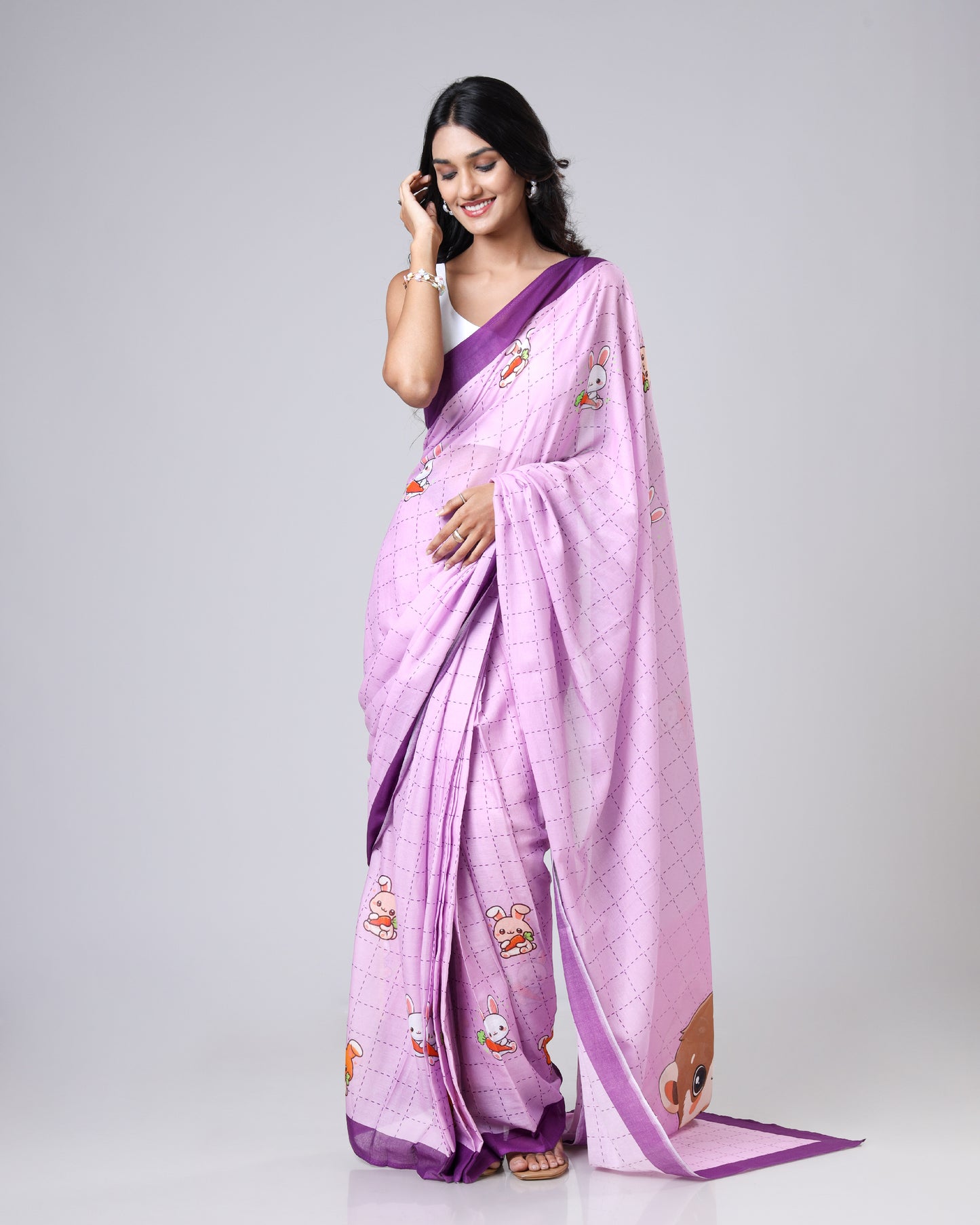 🐰 Thodi Cute Thodi Cool Saree – Gen Z Style