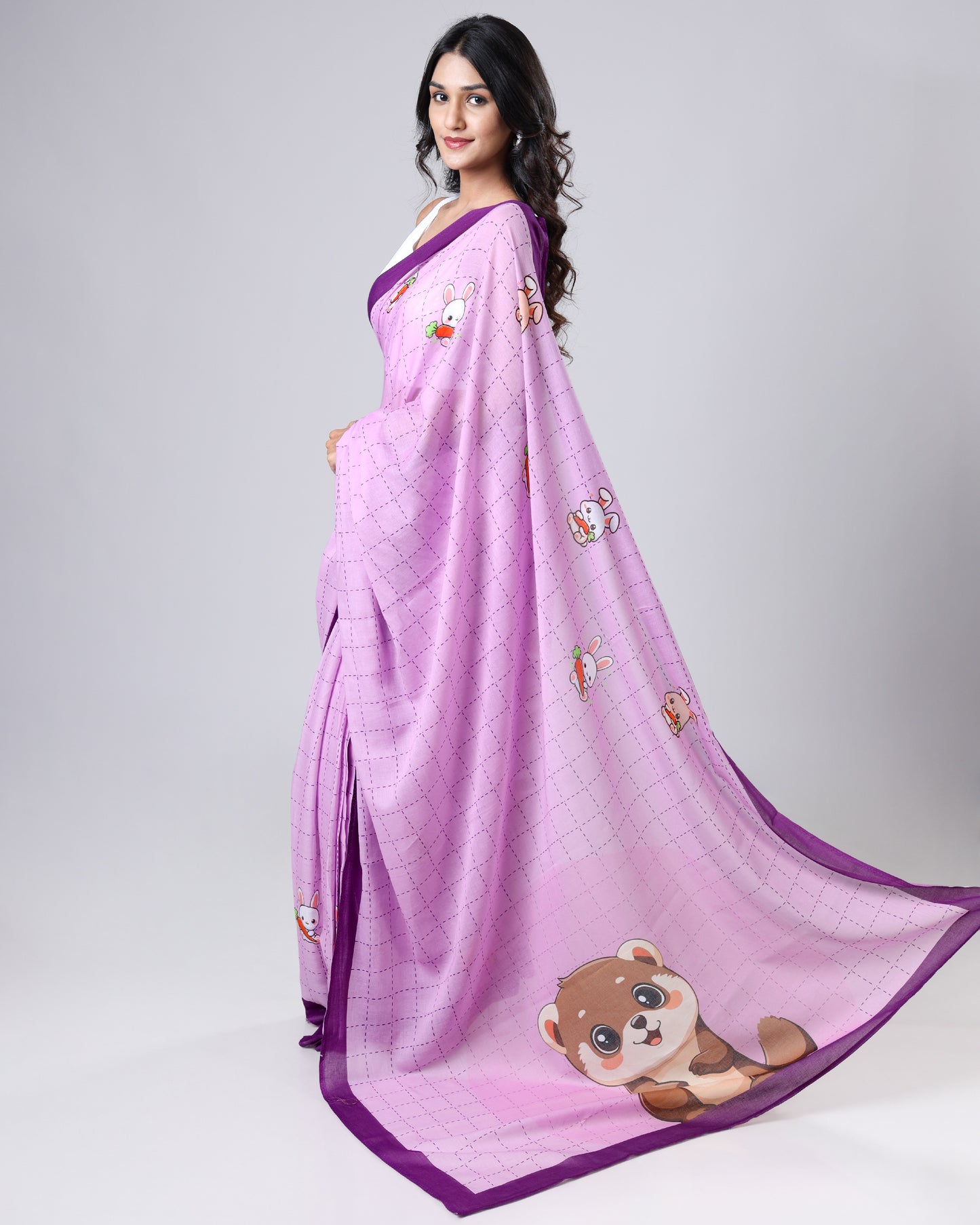 🐰 Thodi Cute Thodi Cool Saree – Gen Z Style