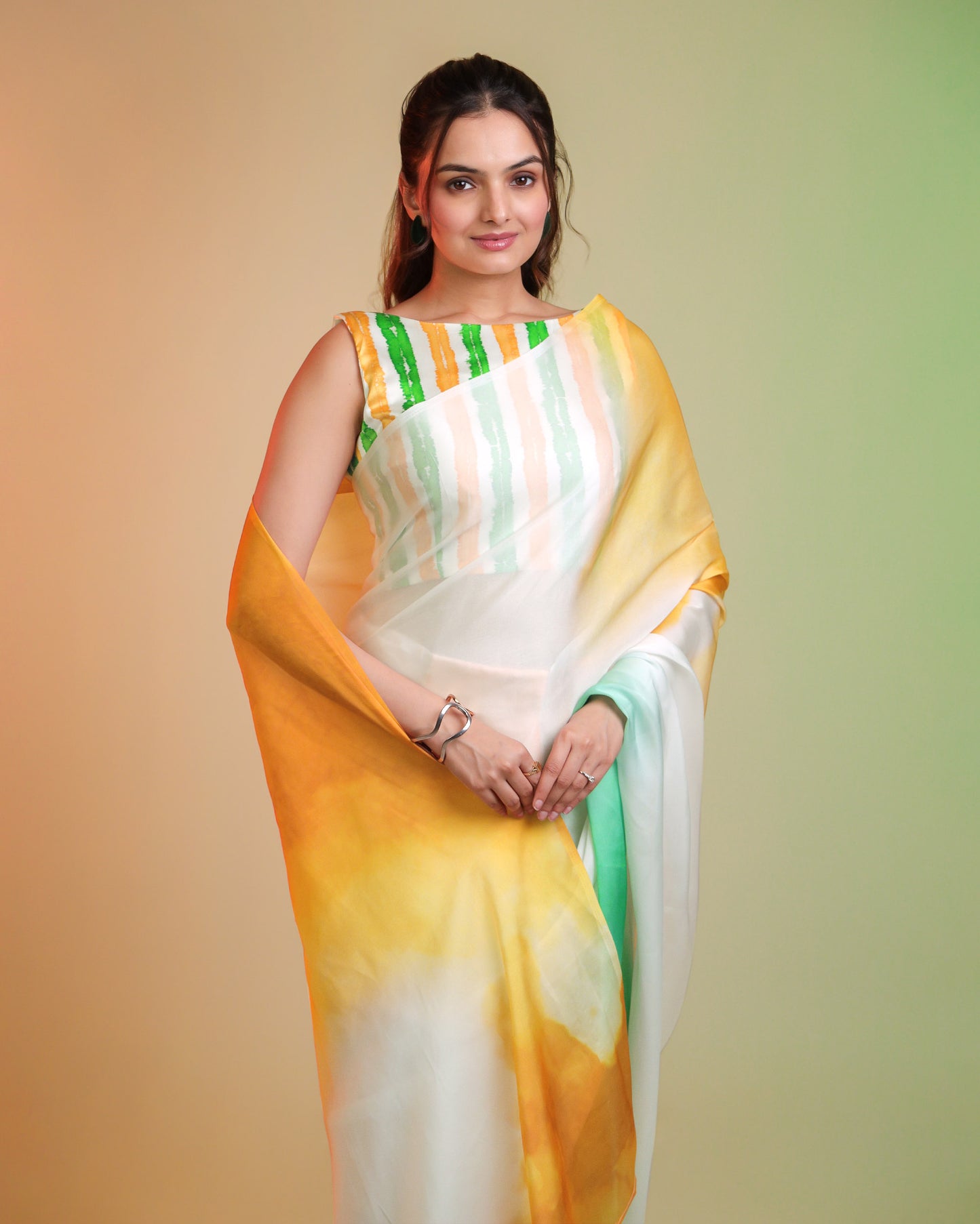 Nation First Saree - Styled in Freedom Colors