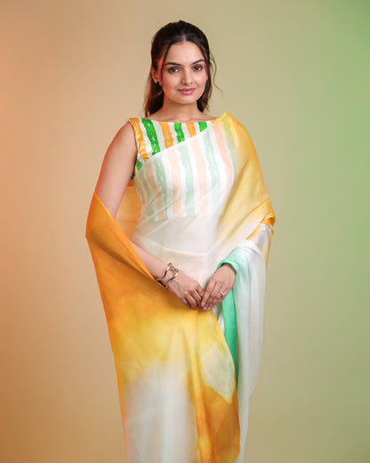 Nation First Saree - Styled in Freedom Colors
