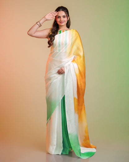 Nation First Saree - Styled in Freedom Colors