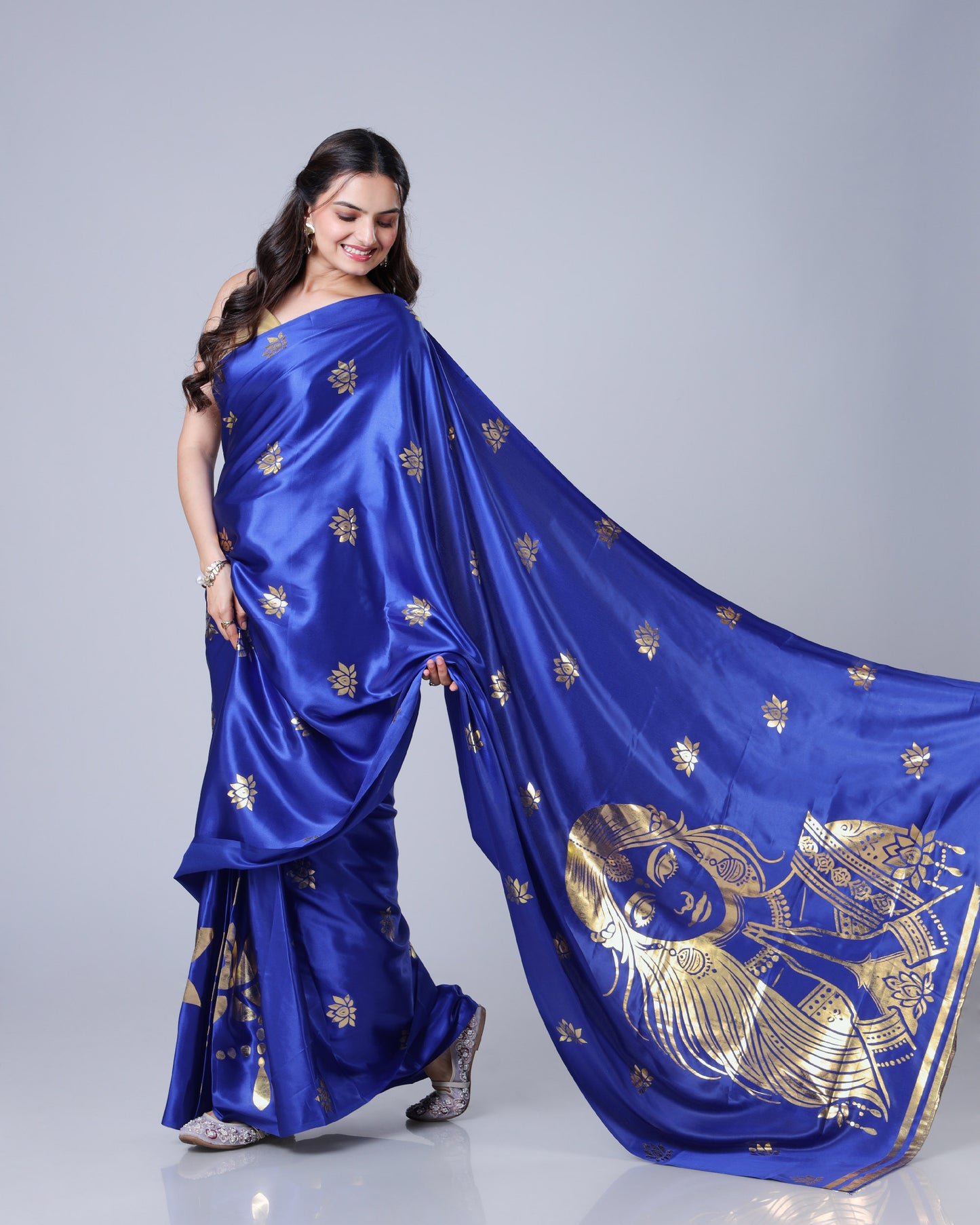 Temple Art Gold Foil Edition Premium Saree ??