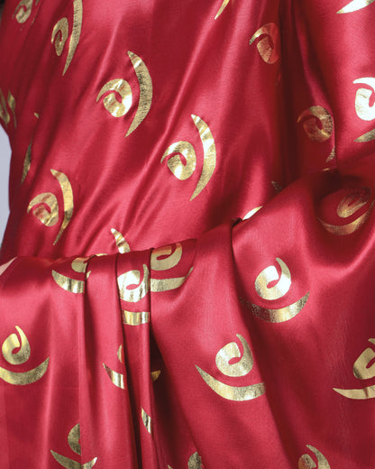 Lotus Bloom Gold Foil Edition Premium Saree ??