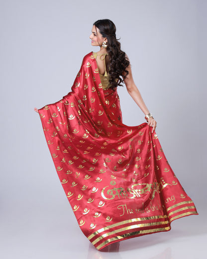 Lotus Bloom Gold Foil Edition Premium Saree ??