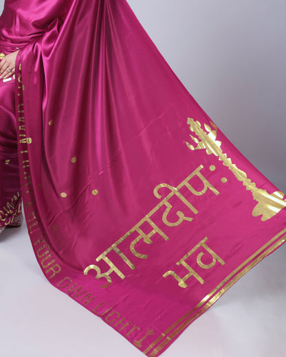 Devotional Heritage Gold Foil Edition Premium Saree ??