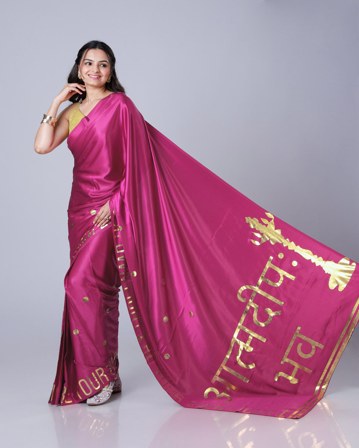 Devotional Heritage Gold Foil Edition Premium Saree ??