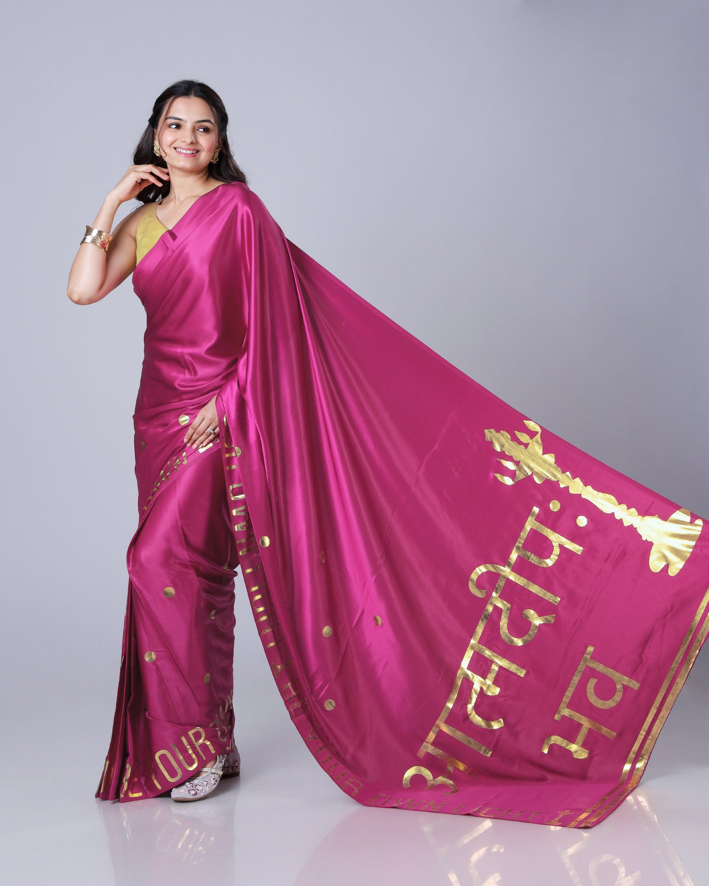 Devotional Heritage Gold Foil Edition Premium Saree ??