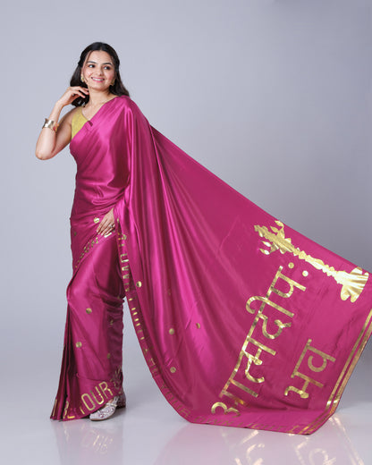 Devotional Heritage Gold Foil Edition Premium Saree ??
