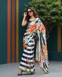 New Season Muse | Floral Stripes Saree Edit